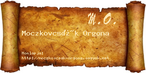 Moczkovcsák Orgona névjegykártya